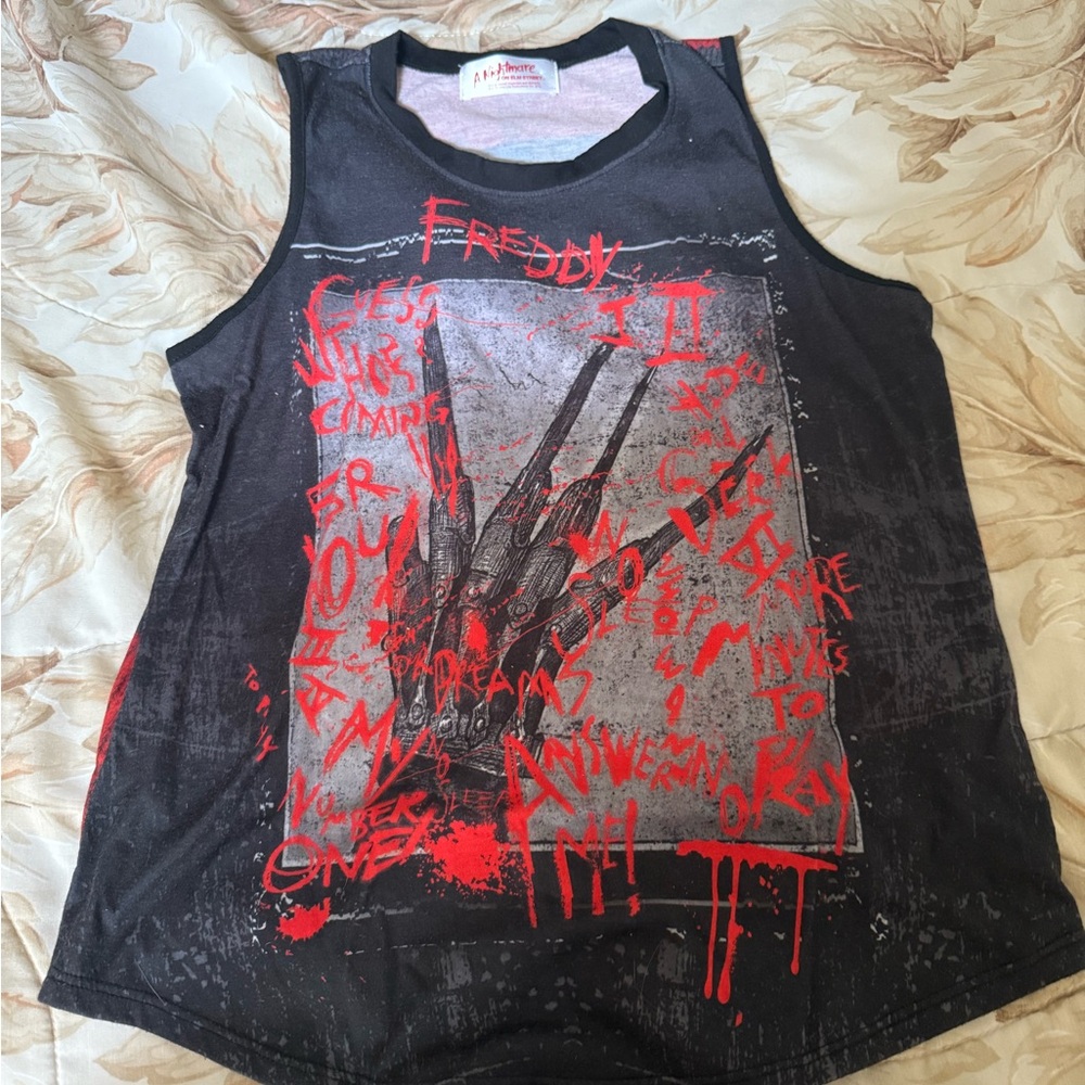 Freddy Black and Red Graphic Tank Top